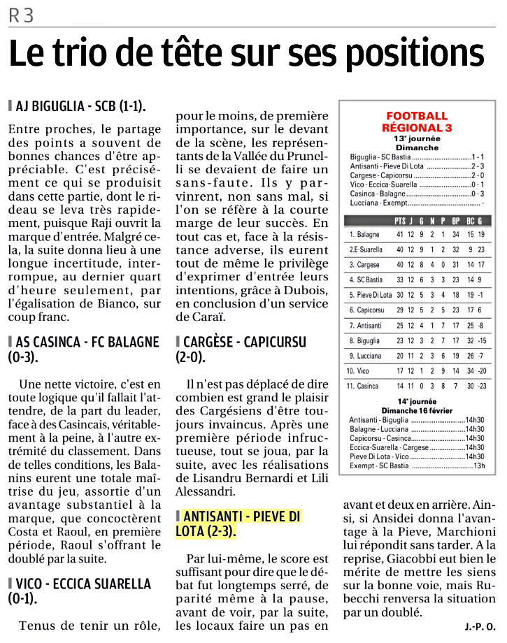 Article CM du 10/02/2020 J13
