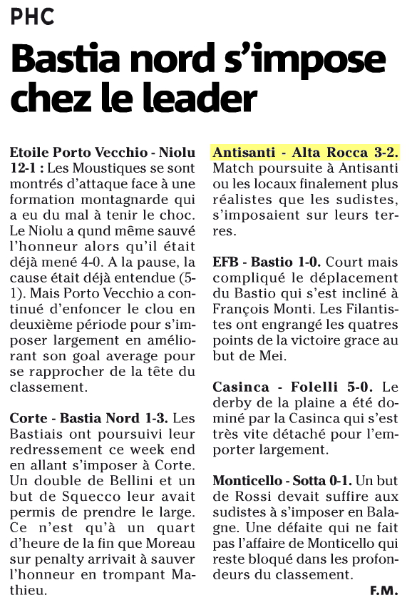 Article CM du 10/03/2015 J15