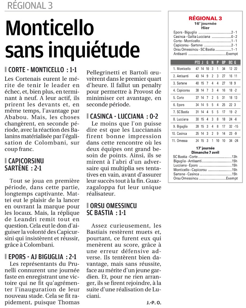 Article CM du 25/03/2019 J16