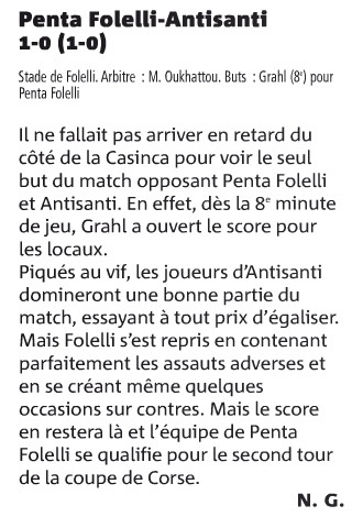 Article CM du 22/12/2014 (Coupe de Corse)