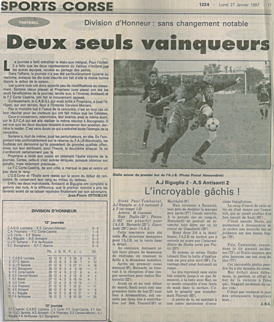 Saison 1996 1997 j12