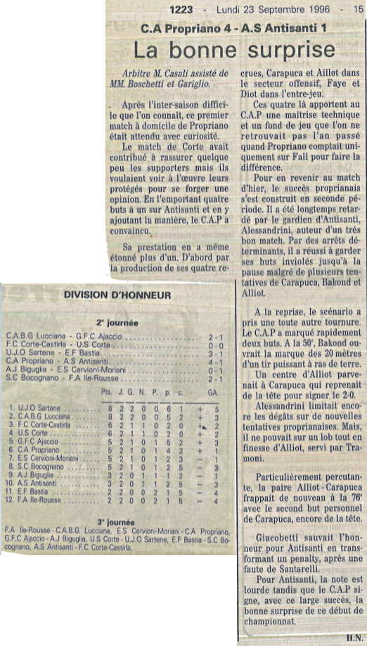 Saison 1996 1997 j2