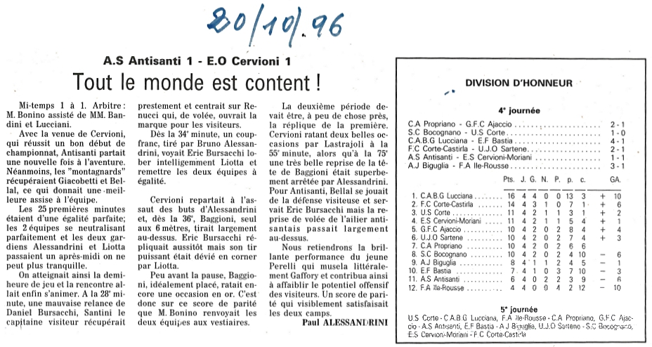 Saison 1996 1997 j4