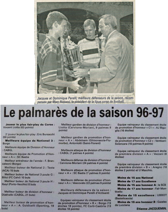 Saison 1996 1997 palmares