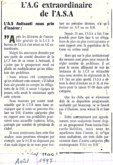 Saison 1997 1998 1