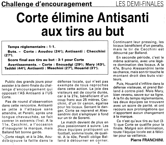 Saison 2000 2001 29 challenge